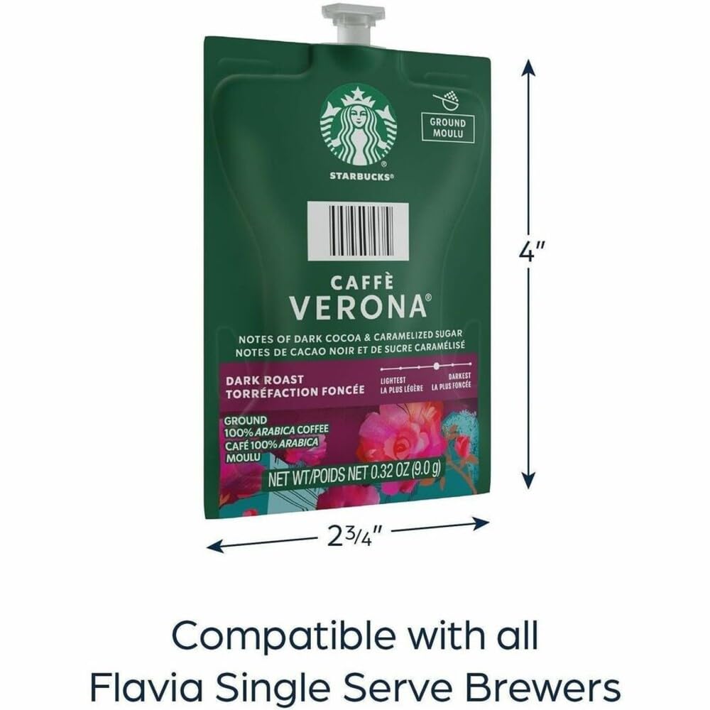 Flavia Starbucks Caffé Verona Freshpack close-up highlighting sealed freshness and convenience