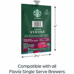 Flavia Starbucks Caffé Verona Freshpack close-up highlighting sealed freshness and convenience