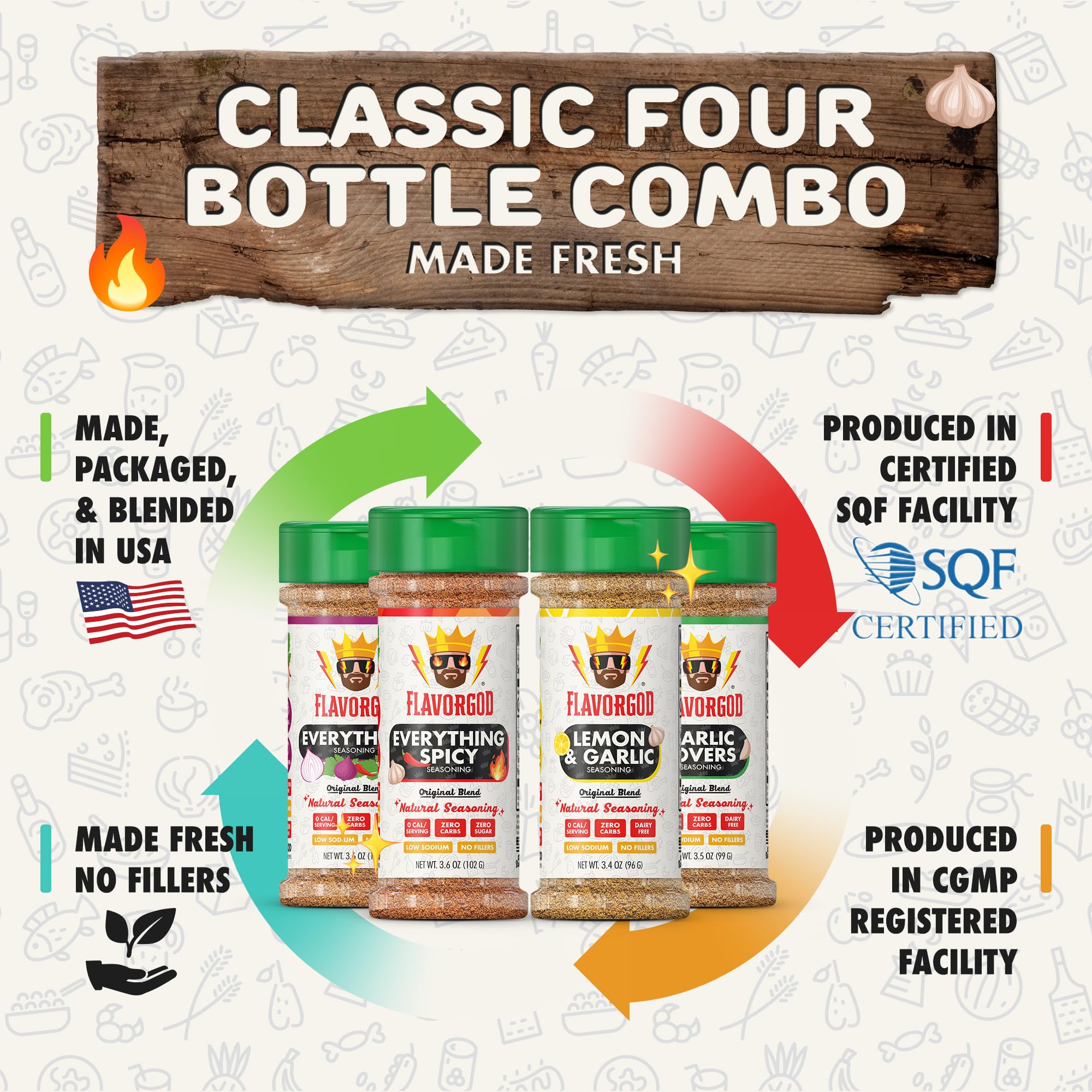 Flavor God jar held in hand showing size and portion control for cooking