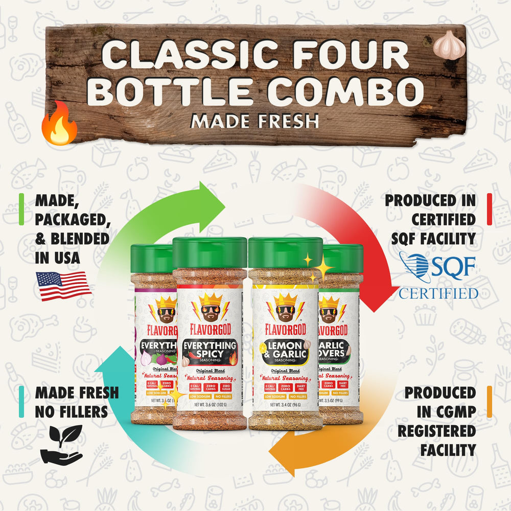 Flavor God jar held in hand showing size and portion control for cooking