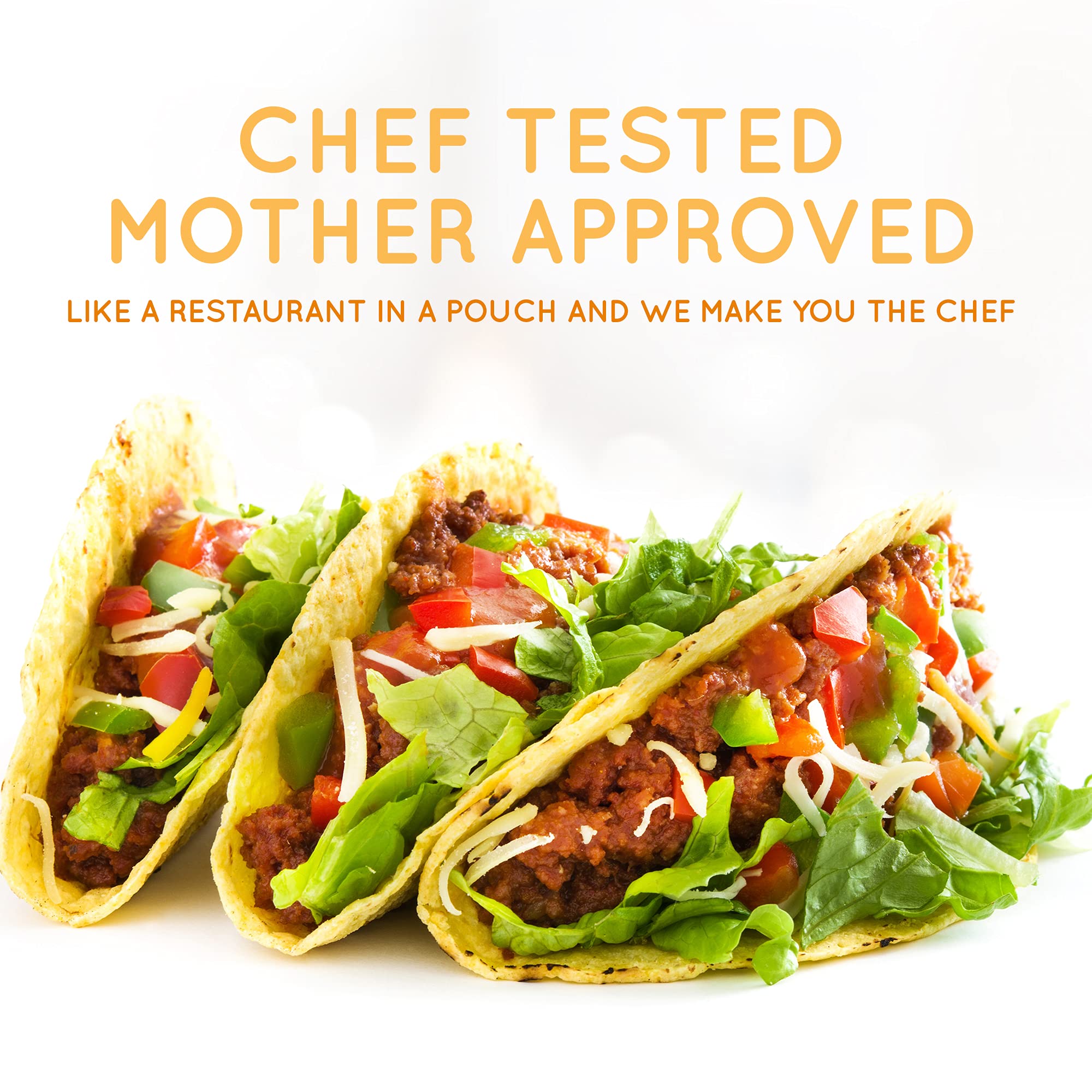 Flavor Seed lifestyle taco night with plated tacos, shows versatile family-friendly use