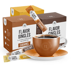 FLAVOR SINGLES front packaging showing variety pack benefits and flavor labels