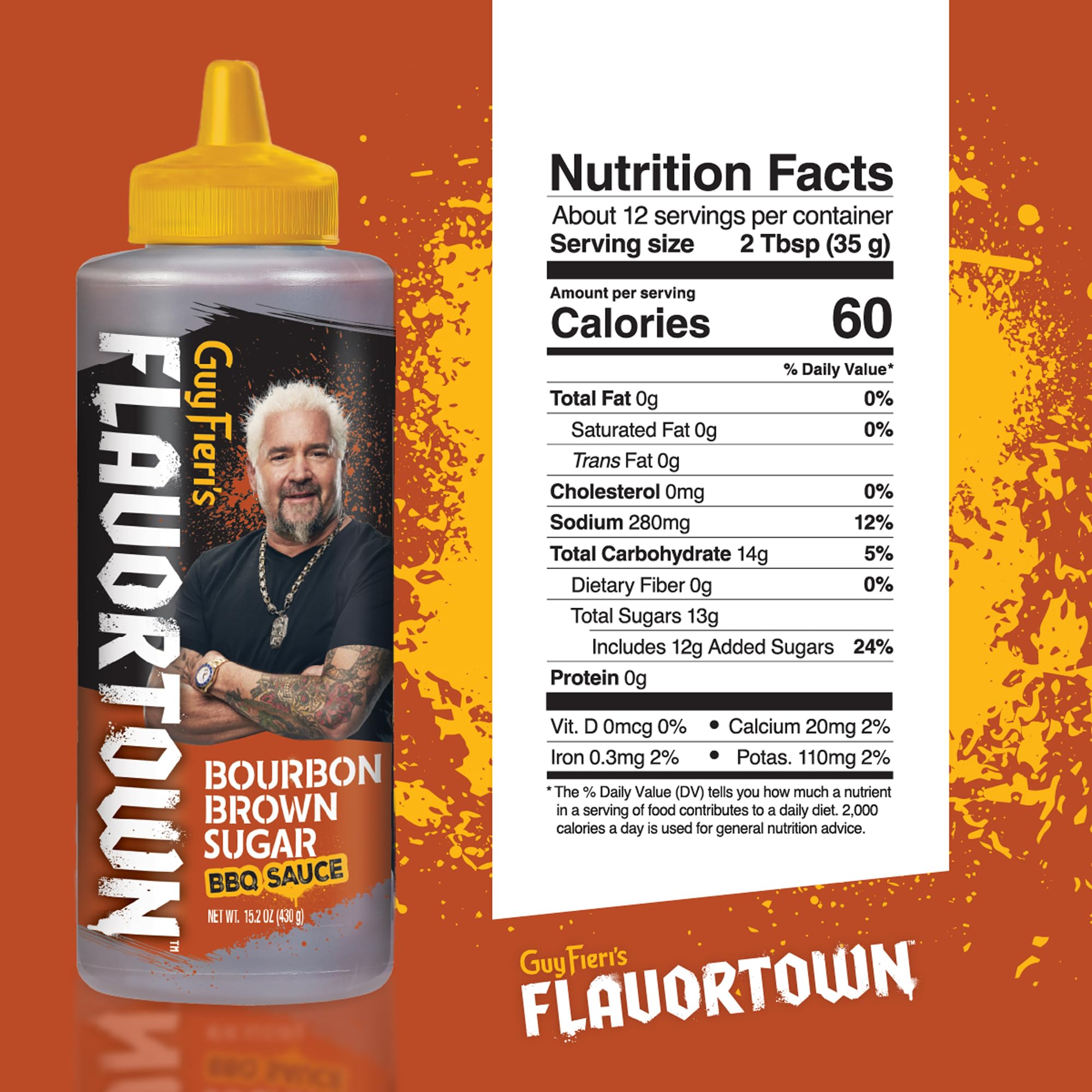 Close-up of Flavortown label detail highlighting ingredient quality and brand trust