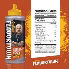 Close-up of Flavortown label detail highlighting ingredient quality and brand trust