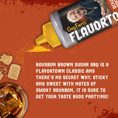 Sauce being poured showing Flavortown texture and sticky glaze benefit
