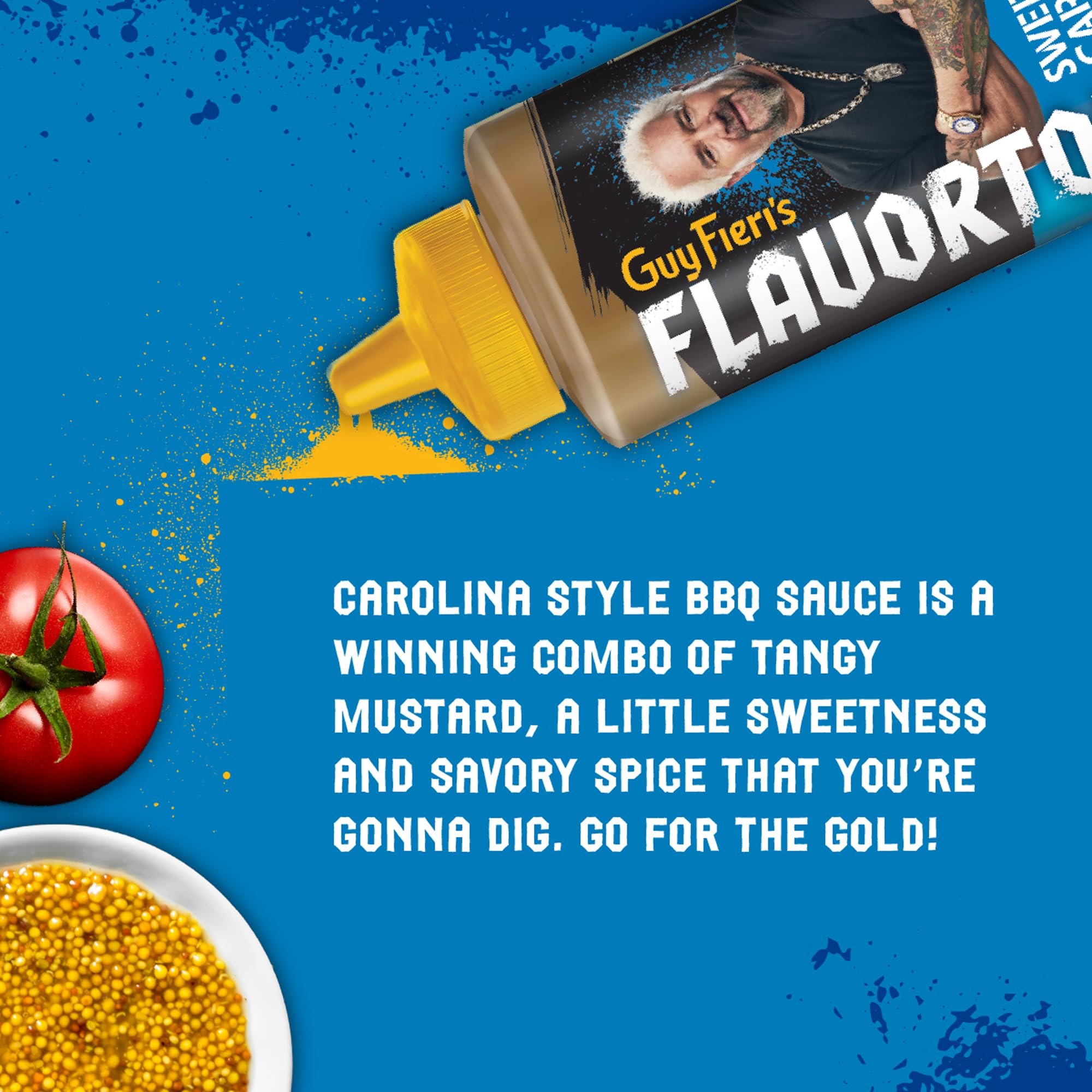 Flavortown sauce poured on pulled pork enhancing tenderness and tangy flavor
