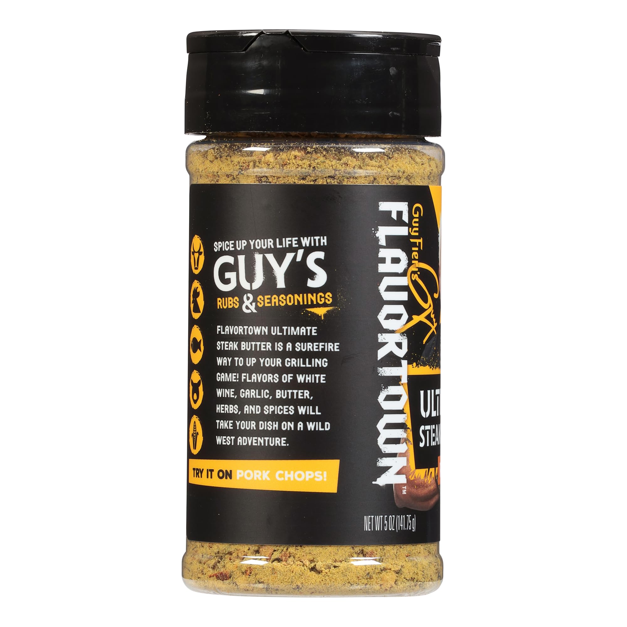 Flavortown seasoning applied on grilled steak, enhances crust and savory flavor
