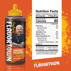 Flavortown Smokin' Hickory sauce pour close-up showcasing smoky texture and bold flavor