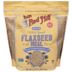 Bob's Red Mill close-up of fine flaxseed meal texture for smooth mixing