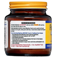 Fleischmann's open jar revealing fine yeast granules, easy measuring for recipes