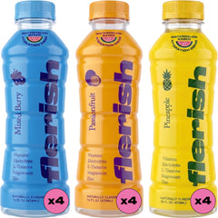 FLERISH front packaging showing 16oz bottle and clear watermelon flavor benefit