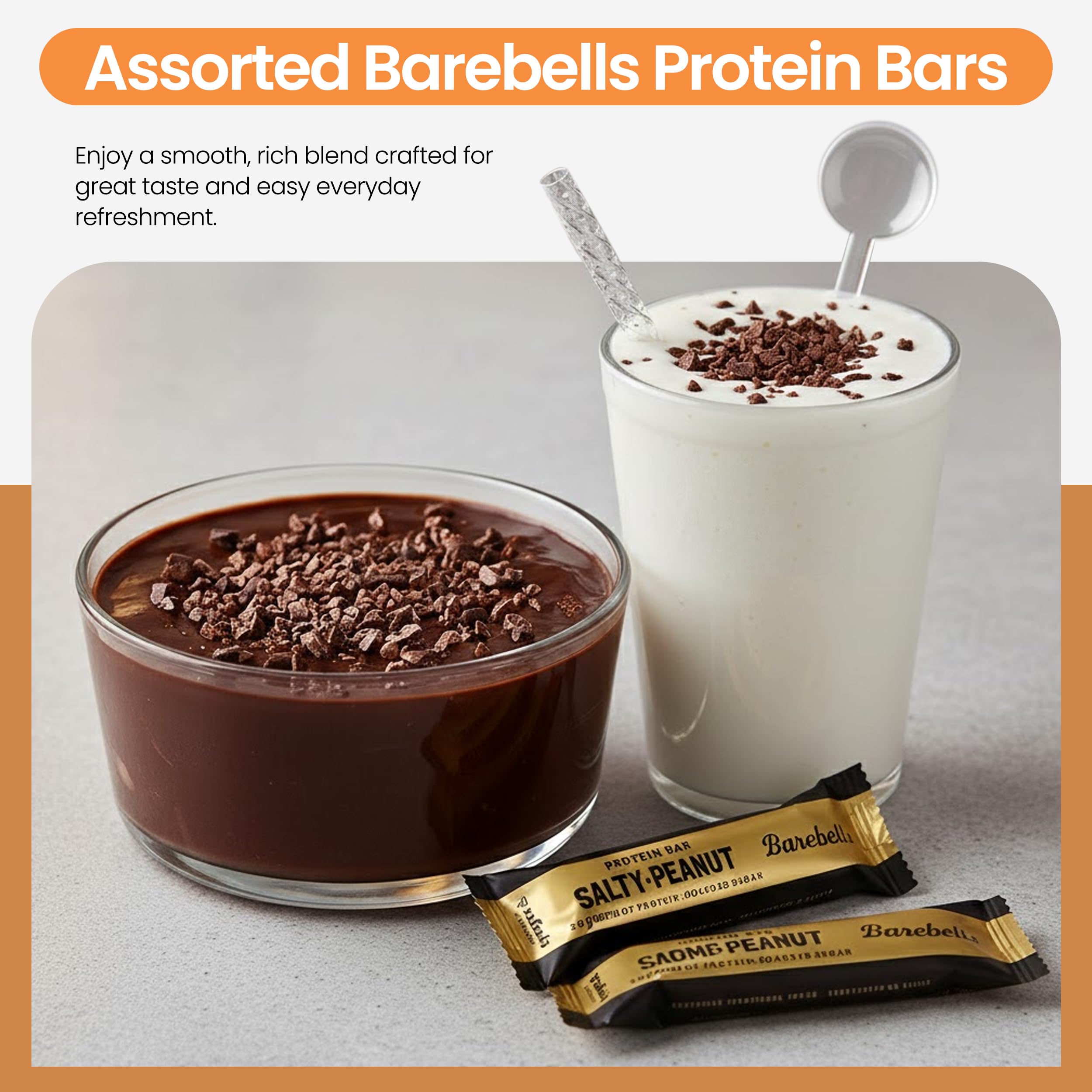 FlexFinity close texture of Barebells bar showing protein-rich ingredients