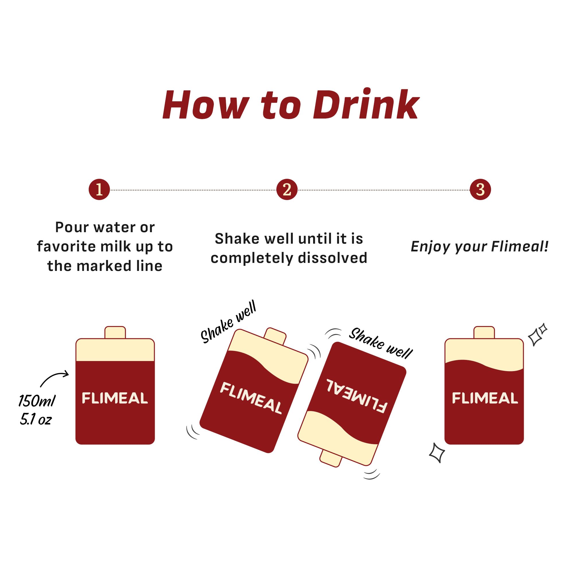 FLIMEAL single-serve pouch in hand for quick grab-and-go nutrition