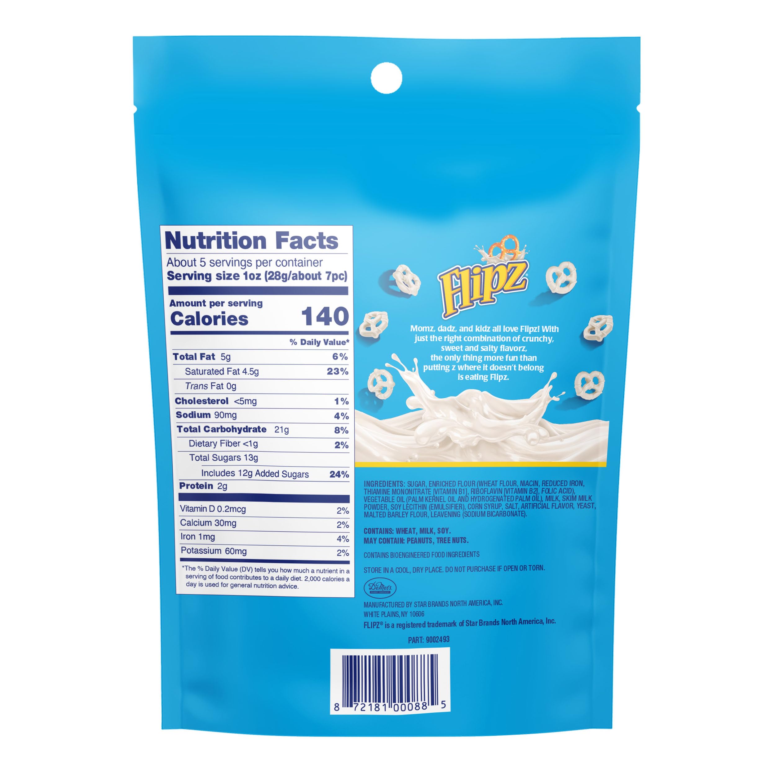 FLIPZ close-up of white fudge coating highlighting creamy texture and satisfying crunch