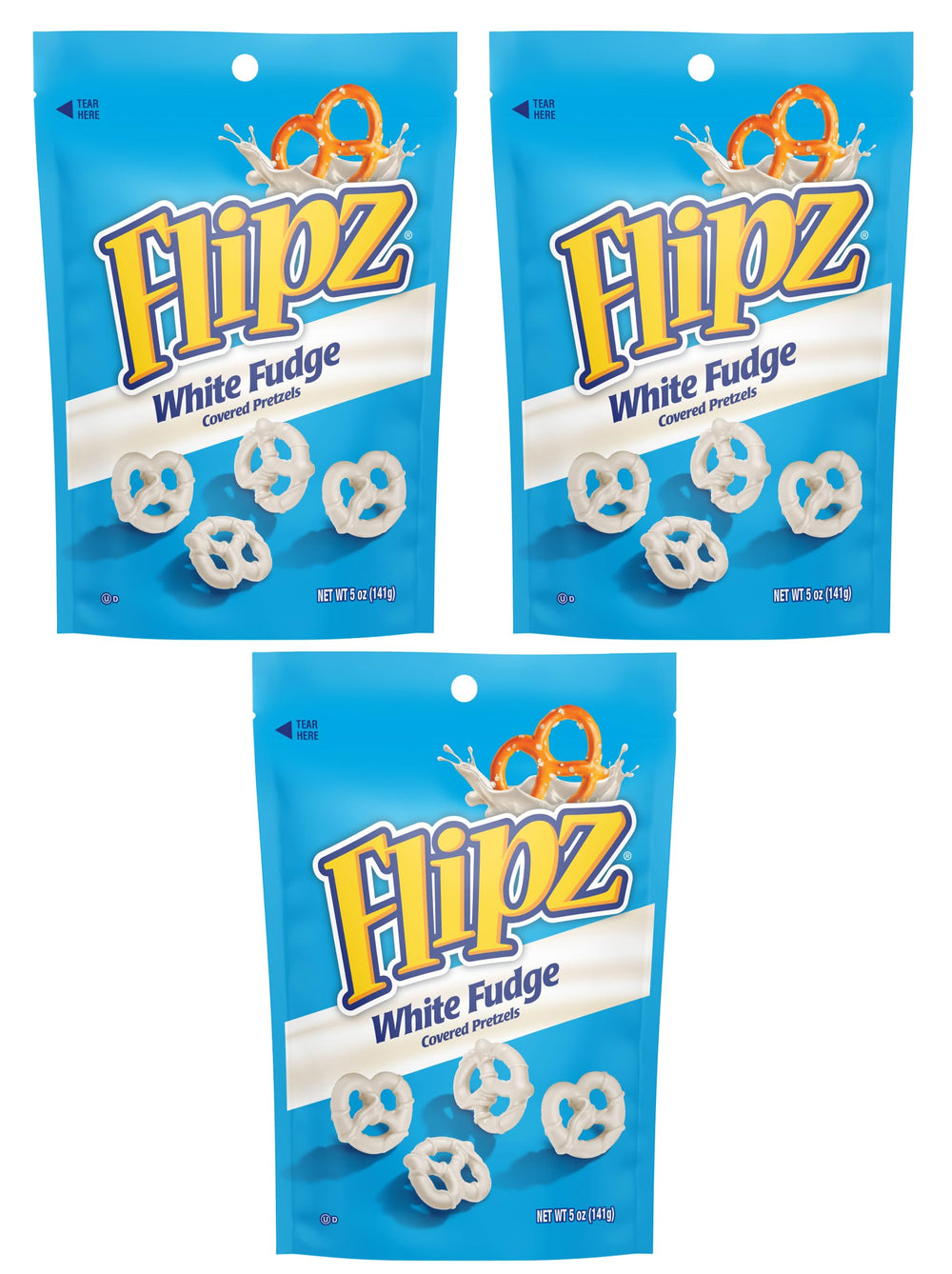 FLIPZ front packaging showing three 5 oz bags and clear branding for easy storage