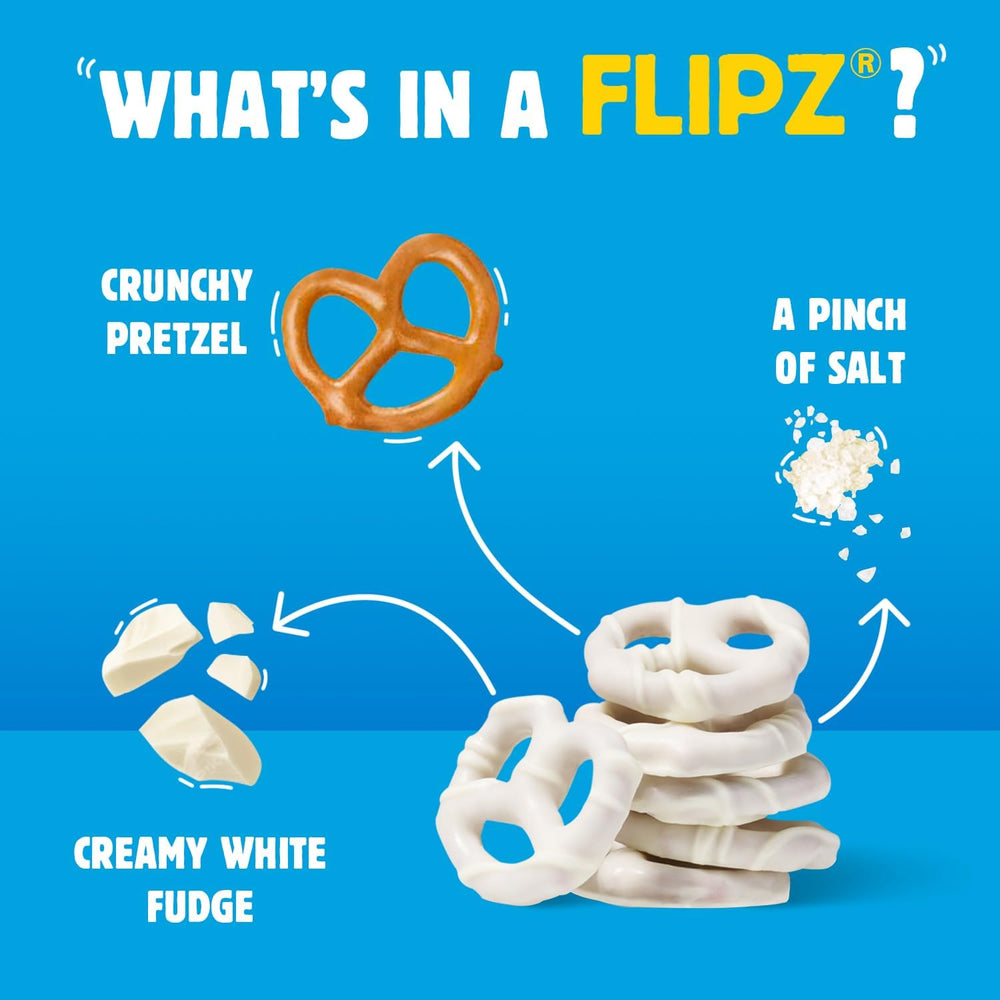 Party bowl of FLIPZ white fudge pretzels as a crowd-pleasing snack for gatherings