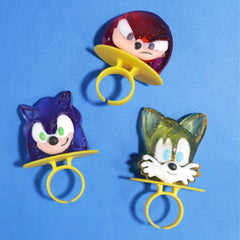 Flix Candy close-up of Sonic, Knuckles, and Tails details highlighting collectible designs