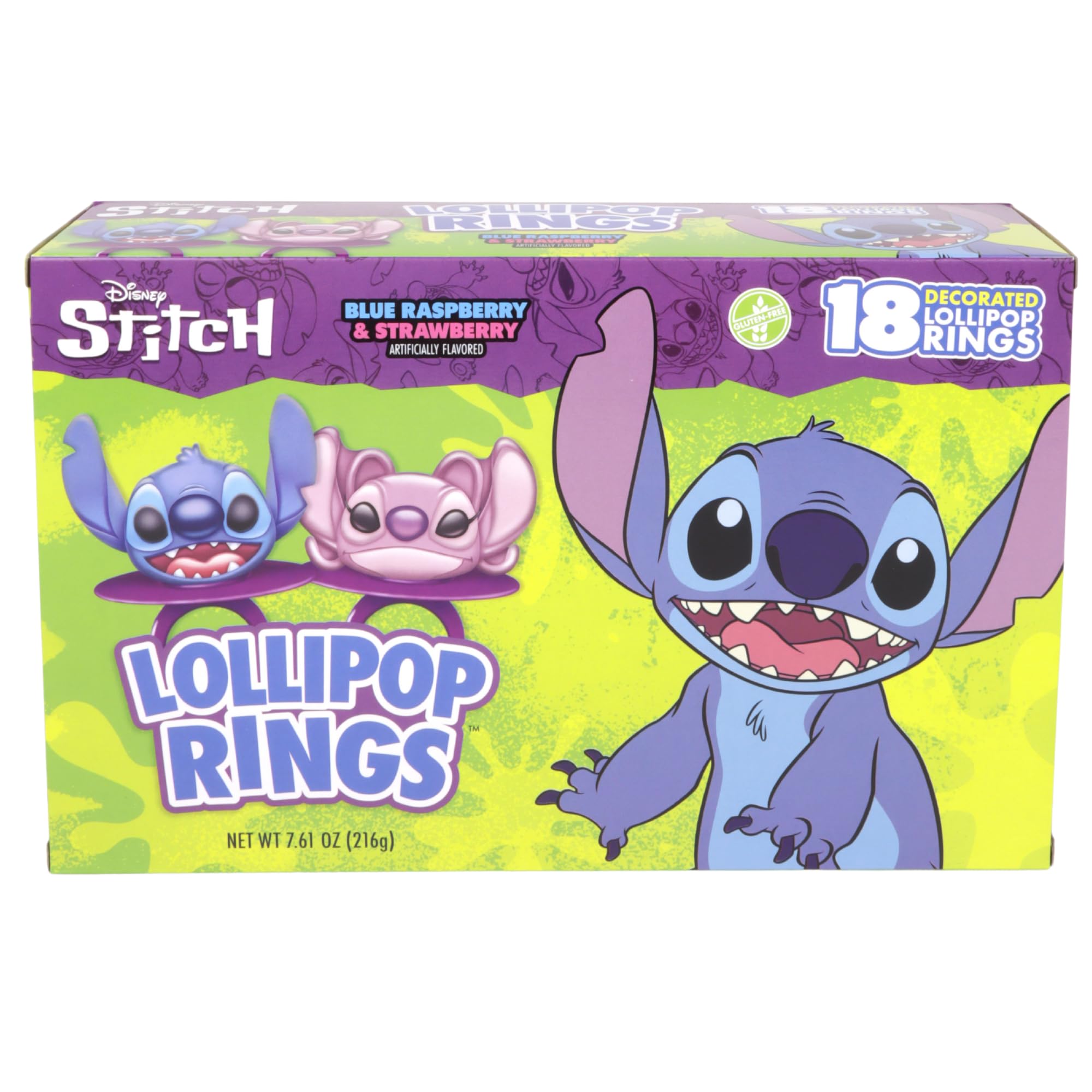 Flix Candy lollipop ring beside a hand to show scale and portion size benefit