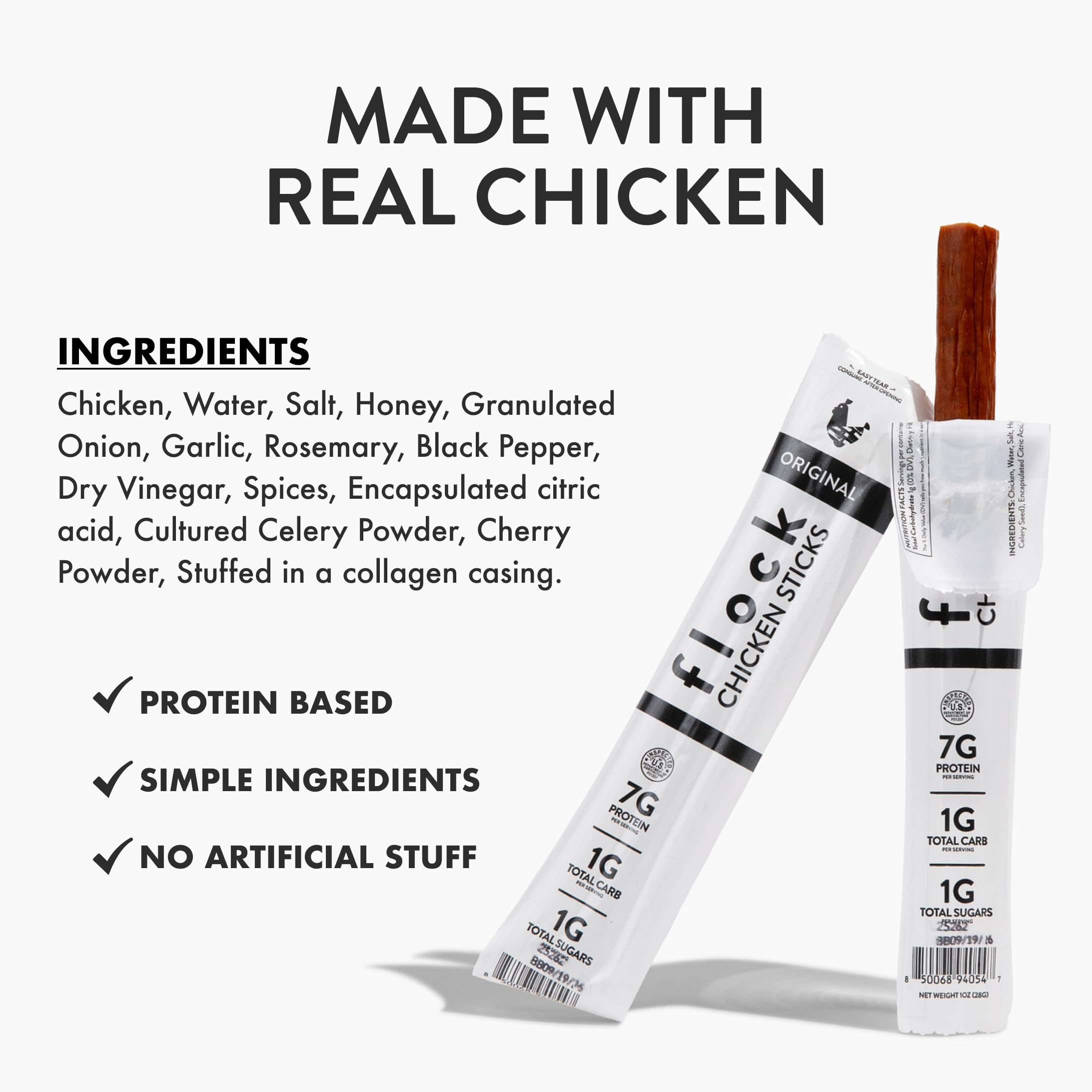 Flock nutrition label and ingredients panel showing clean ingredient transparency