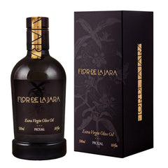 FLOR DE LA JARA front bottle view showing elegant packaging and premium appeal