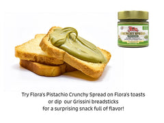 Close-up of Flora Fine Foods pistachio texture with crunchy pieces enhancing mouthfeel
