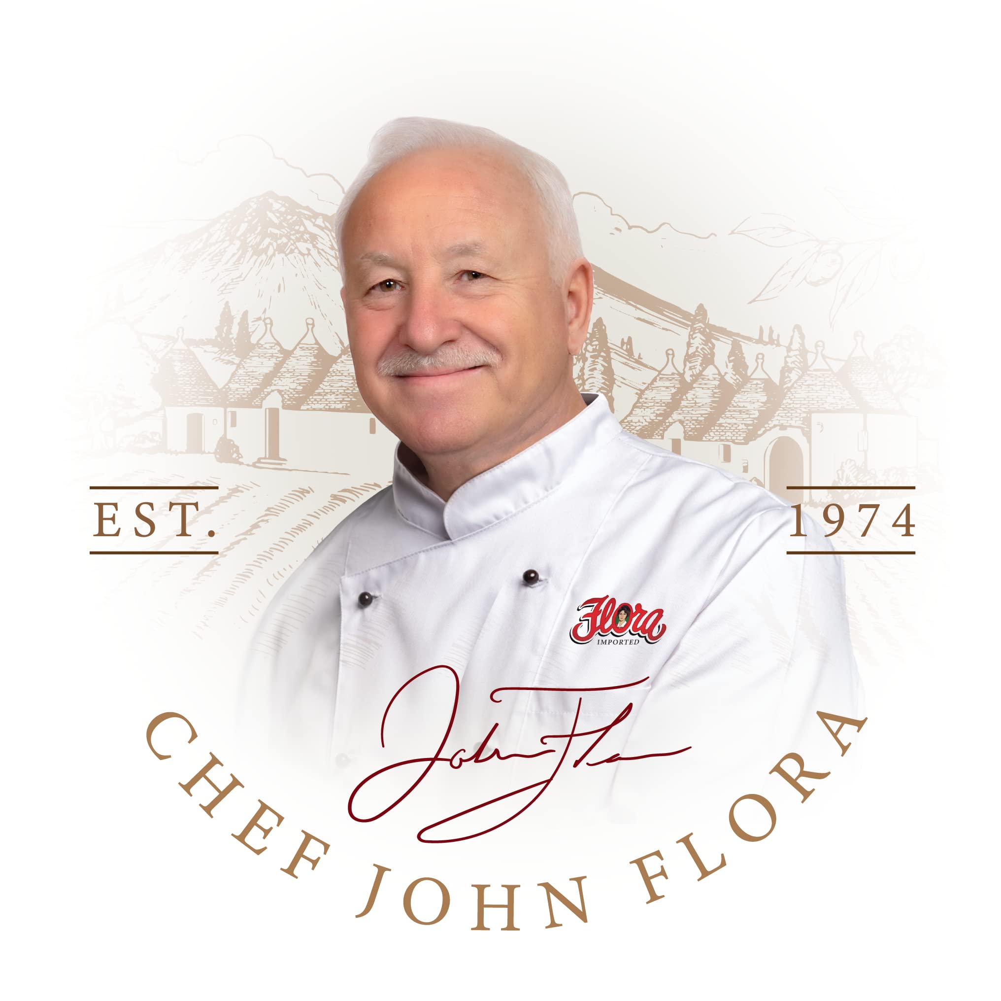 Flora Fine Foods portion comparison with measuring cup illustrating quantity per serving and value