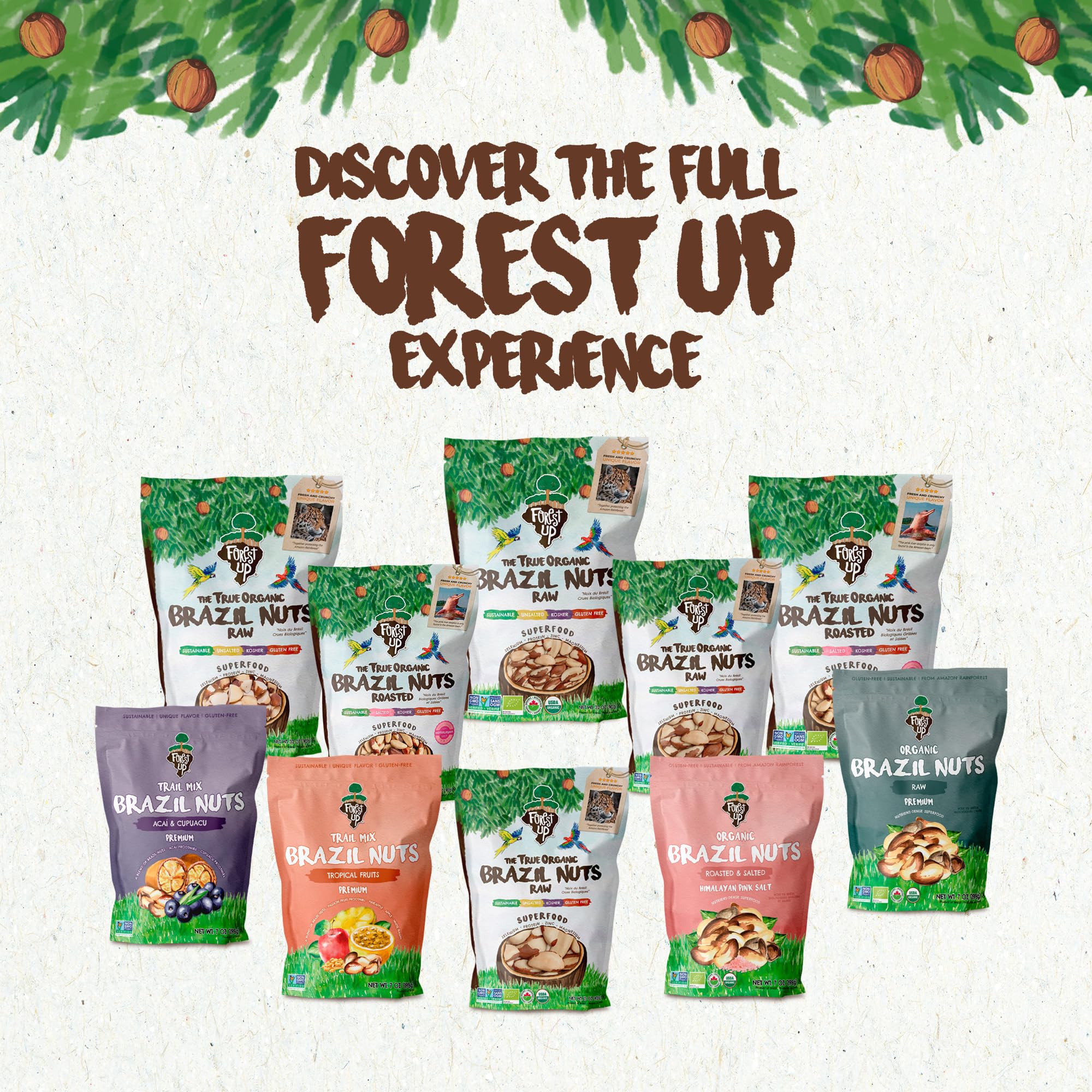 Floresta em Pé open package revealing sealed nuts and freshness preservation