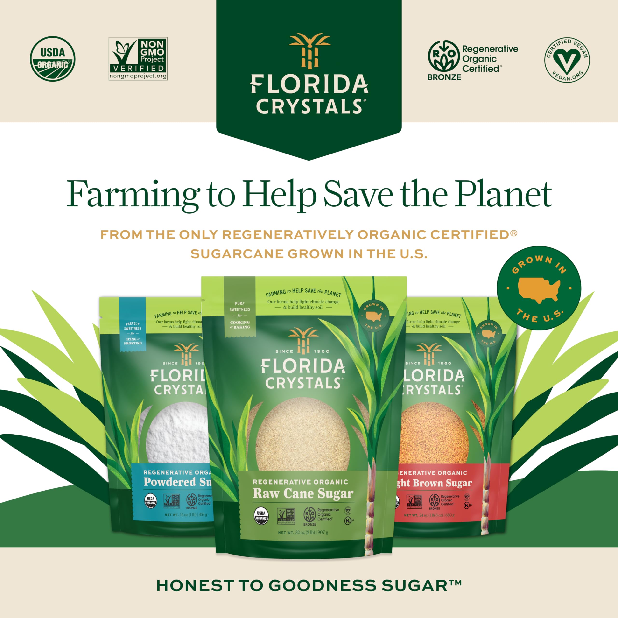 Florida Crystals scooping sugar into mixing bowl for accurate baking measures