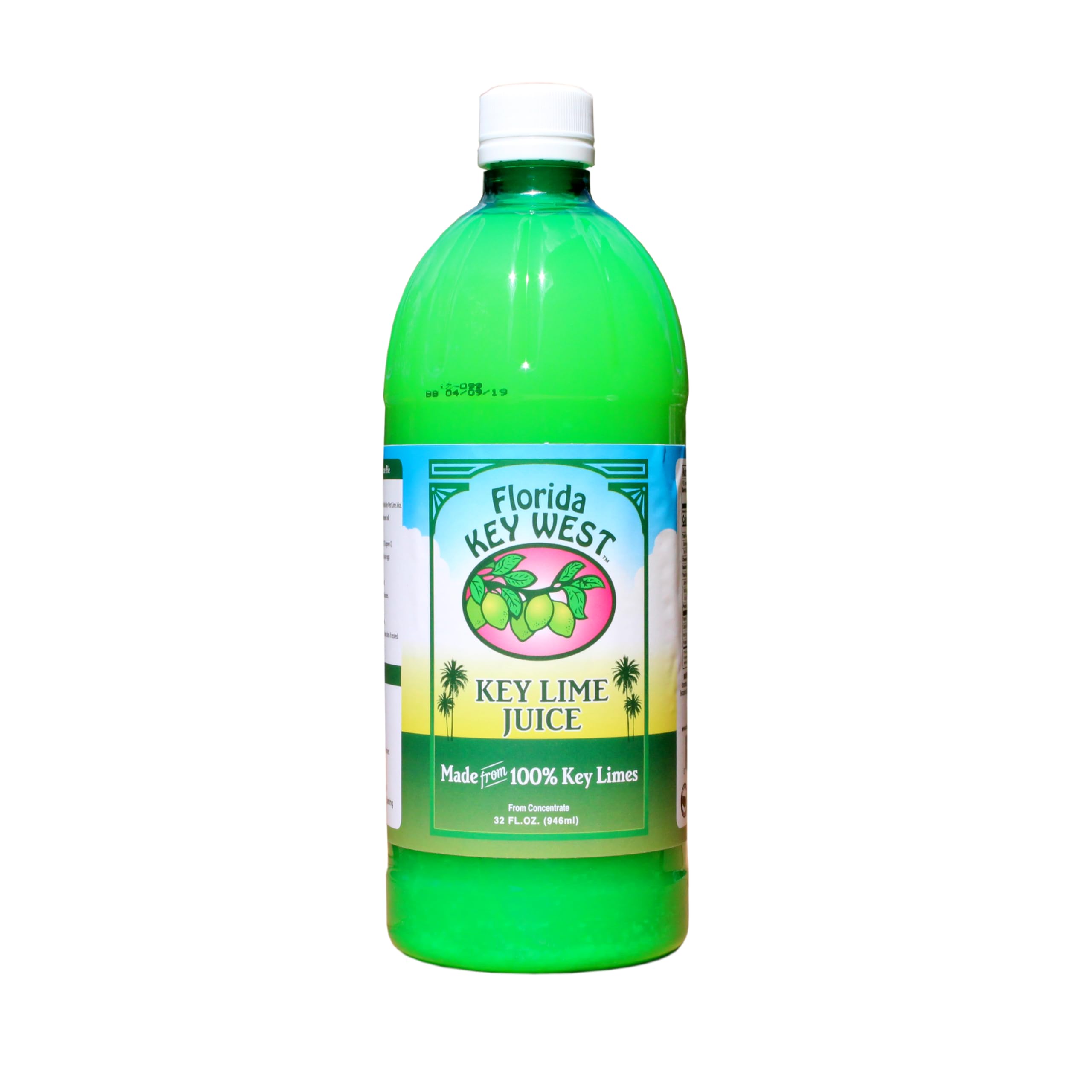 Florida Key West 32oz bottle front label showing authentic Key Lime branding and size