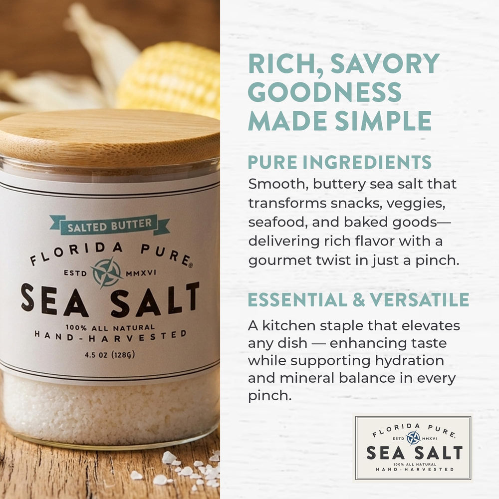 Florida Pure sprinkled on popcorn adding buttery flavor and crunchy finish