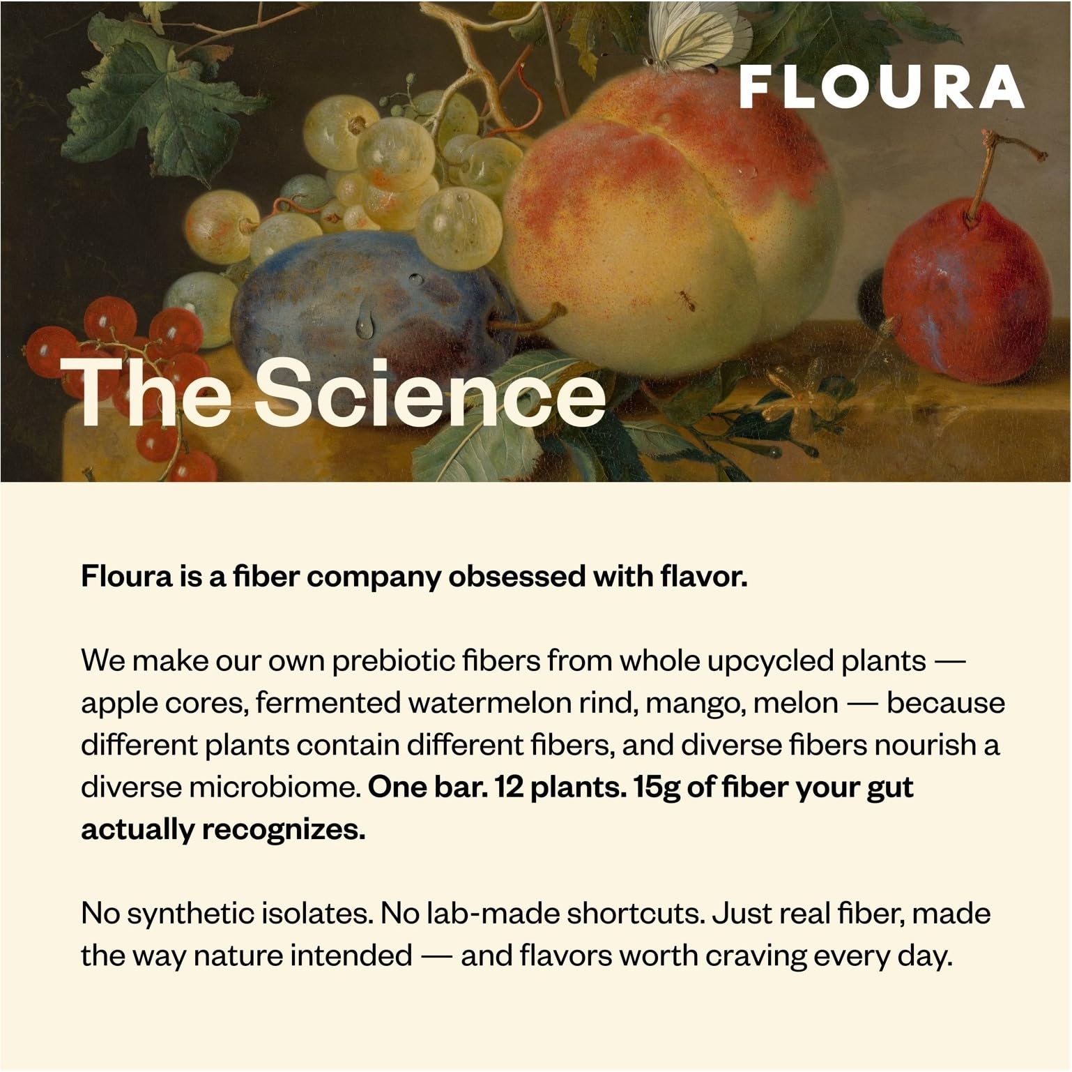 Floura apples from regional farms used in bars emphasizing sustainability benefit