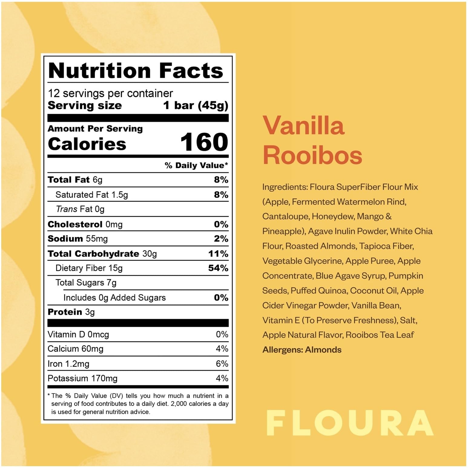 FLOURA individual wrapped bar ready to carry for quick fiber