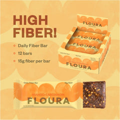 Floura ingredients spread with mango, apple, coconut, cashew highlighting natural sources