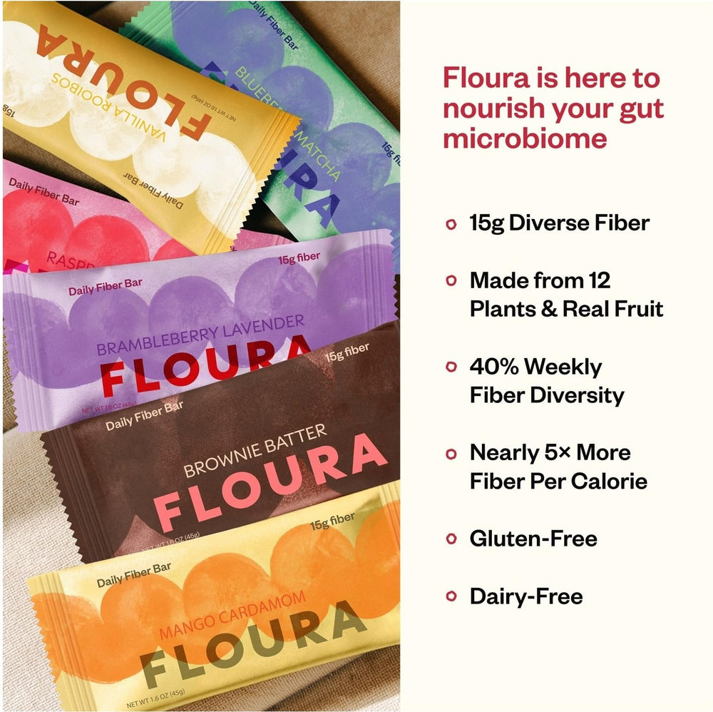 FLOURA upcycled fruit ingredients display highlighting sustainability and flavor