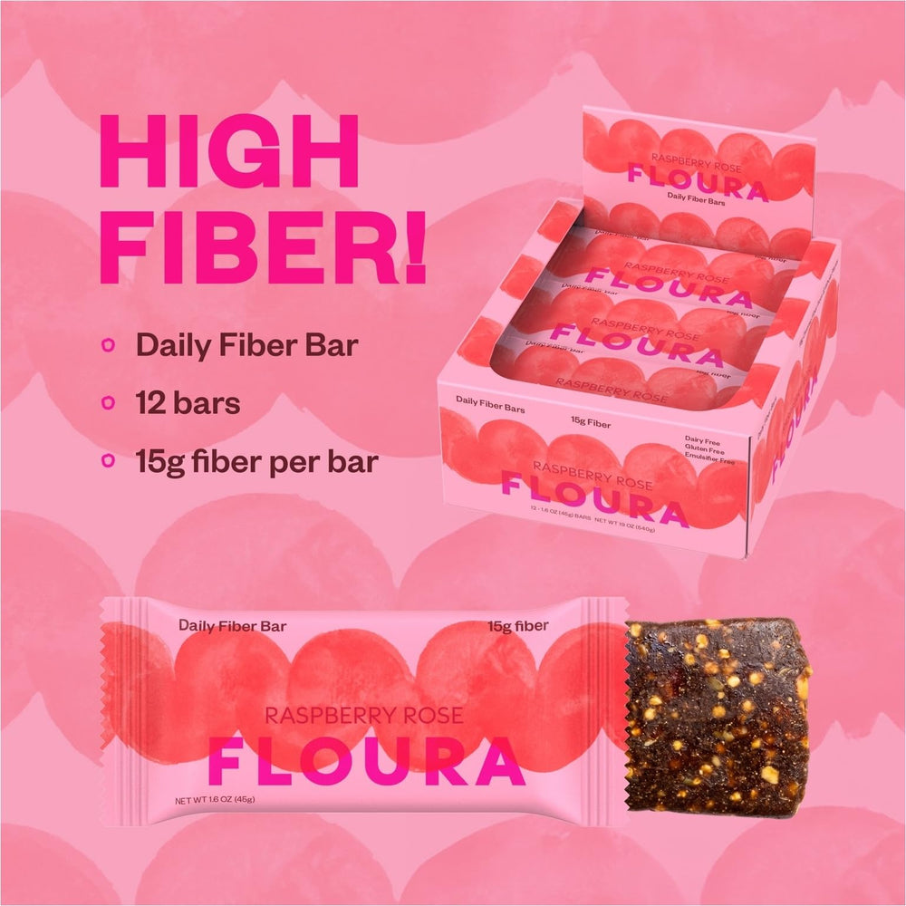 Floura ingredient spread with fruits and nuts showing sustainable sourcing