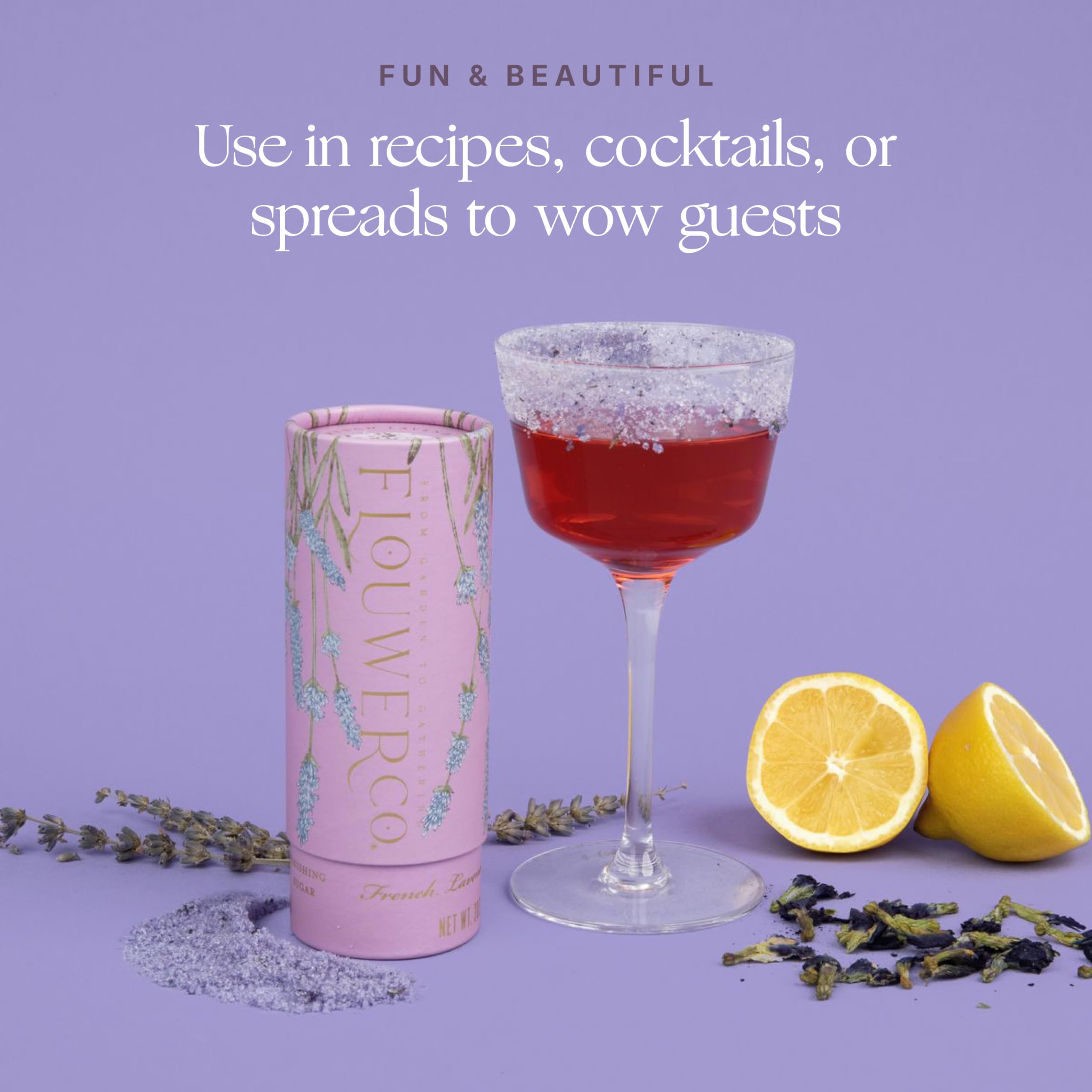 Flouwer Co sprinkled on cake for delicate color and decorative finish