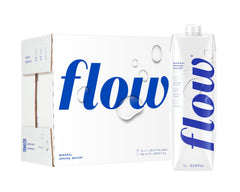 Flow front-facing 12-pack showing eco packaging and easy-storage benefit