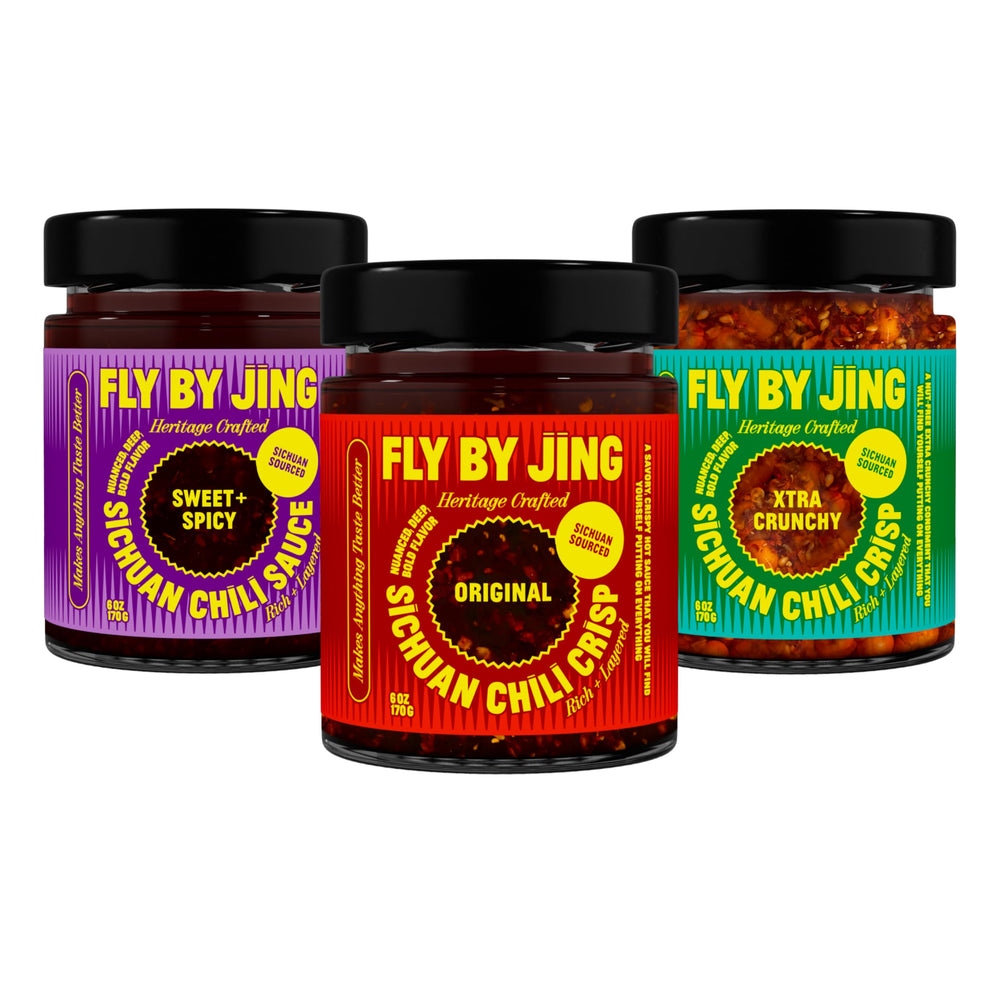 FLYBYJING bundle front packaging showing three 6oz jars, gift ready
