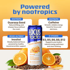 Focus Factor close-up of label showing ingredients and clear product benefit