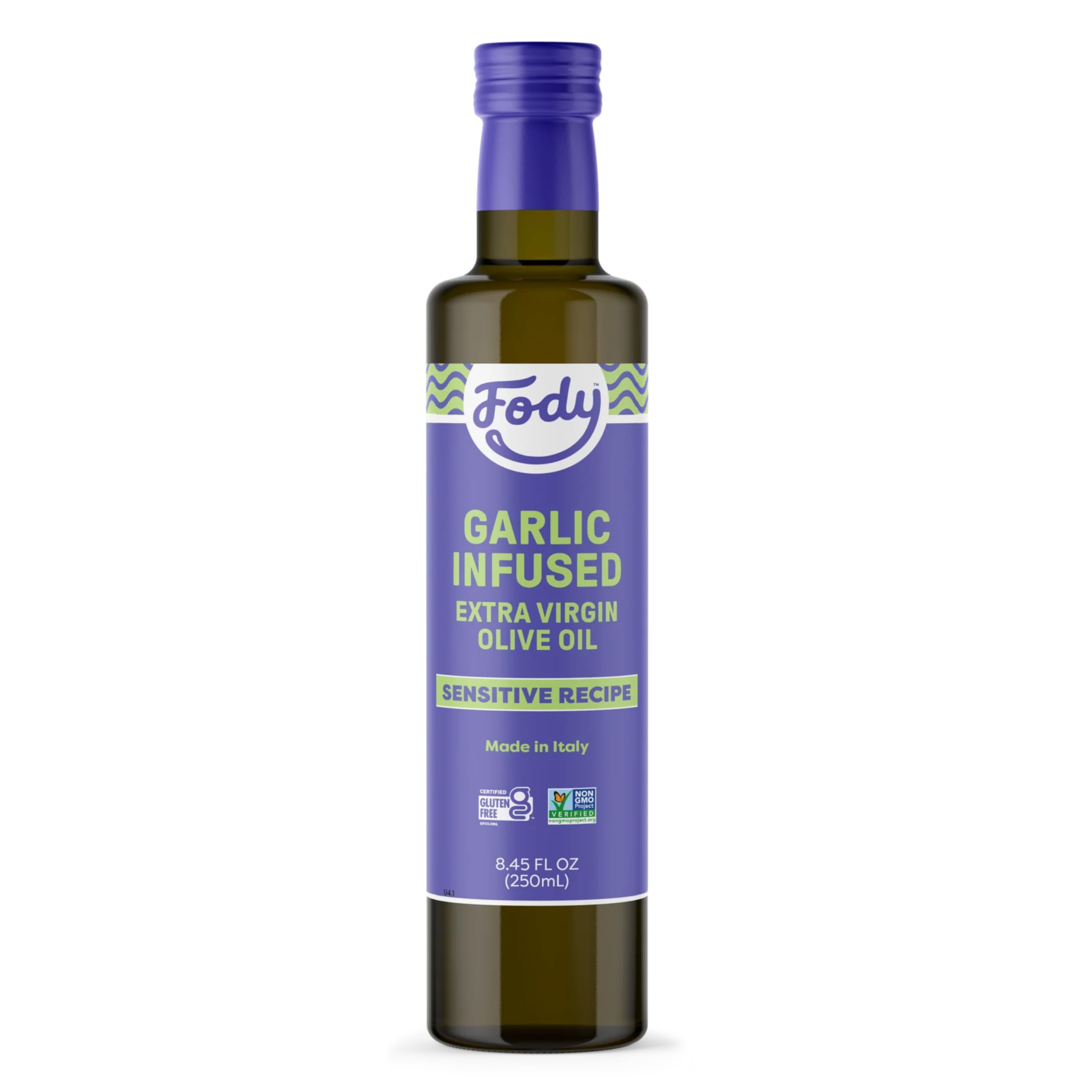 Fody bottle front label showing product and low FODMAP benefit