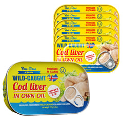 Foie Gras of the Sea front packaging showing six tins and premium branding
