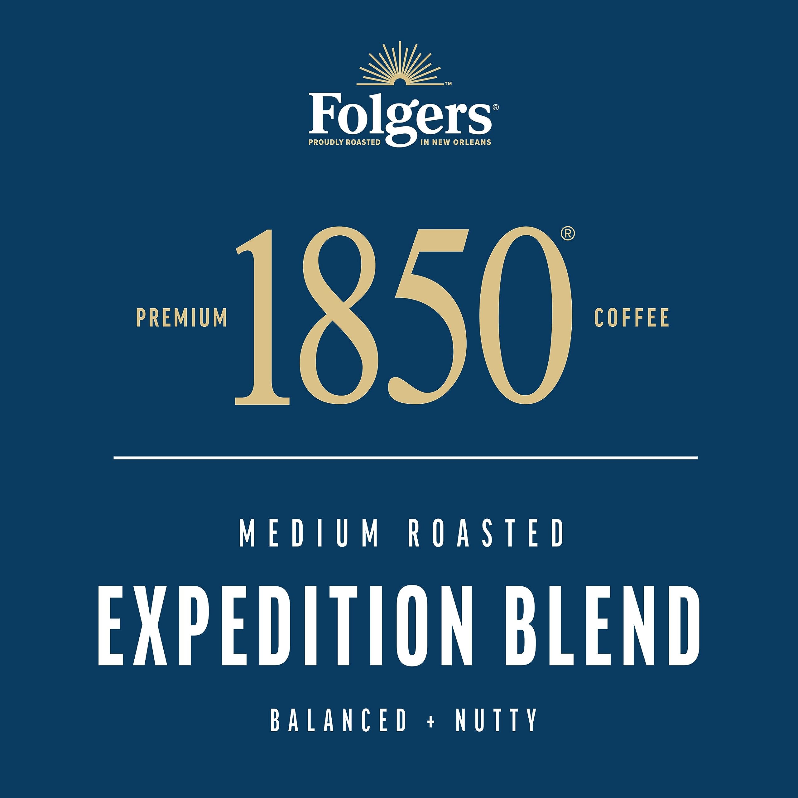 Folgers 10-count box with scale showing compact pack convenience