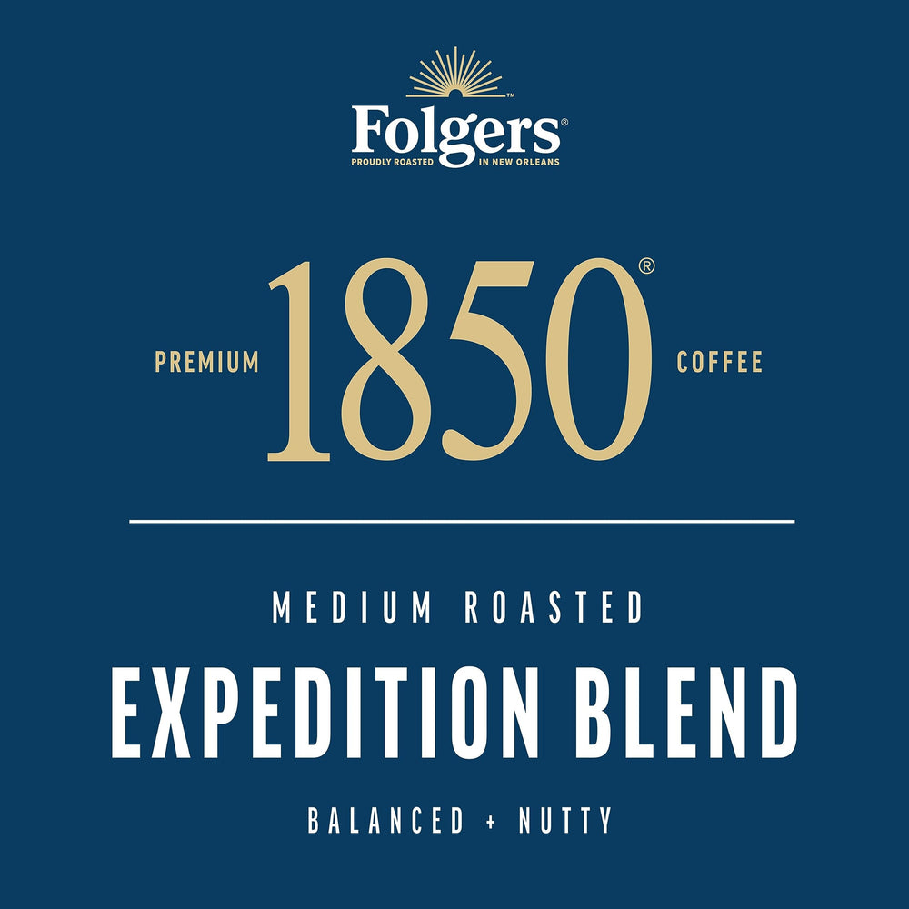 Folgers 10-count box with scale showing compact pack convenience