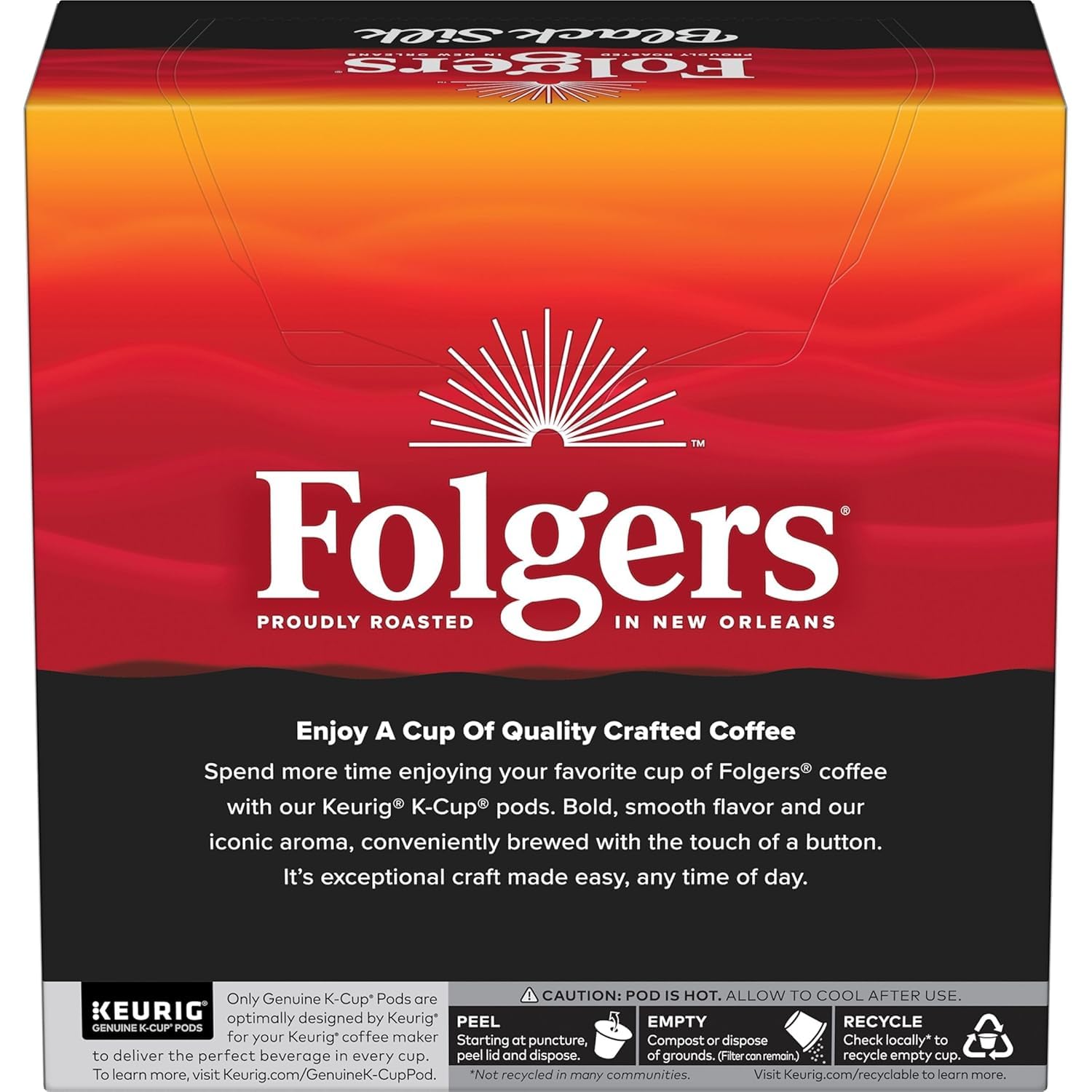 Four boxes of Folgers Black Silk stacked to show the full 128-count value pack
