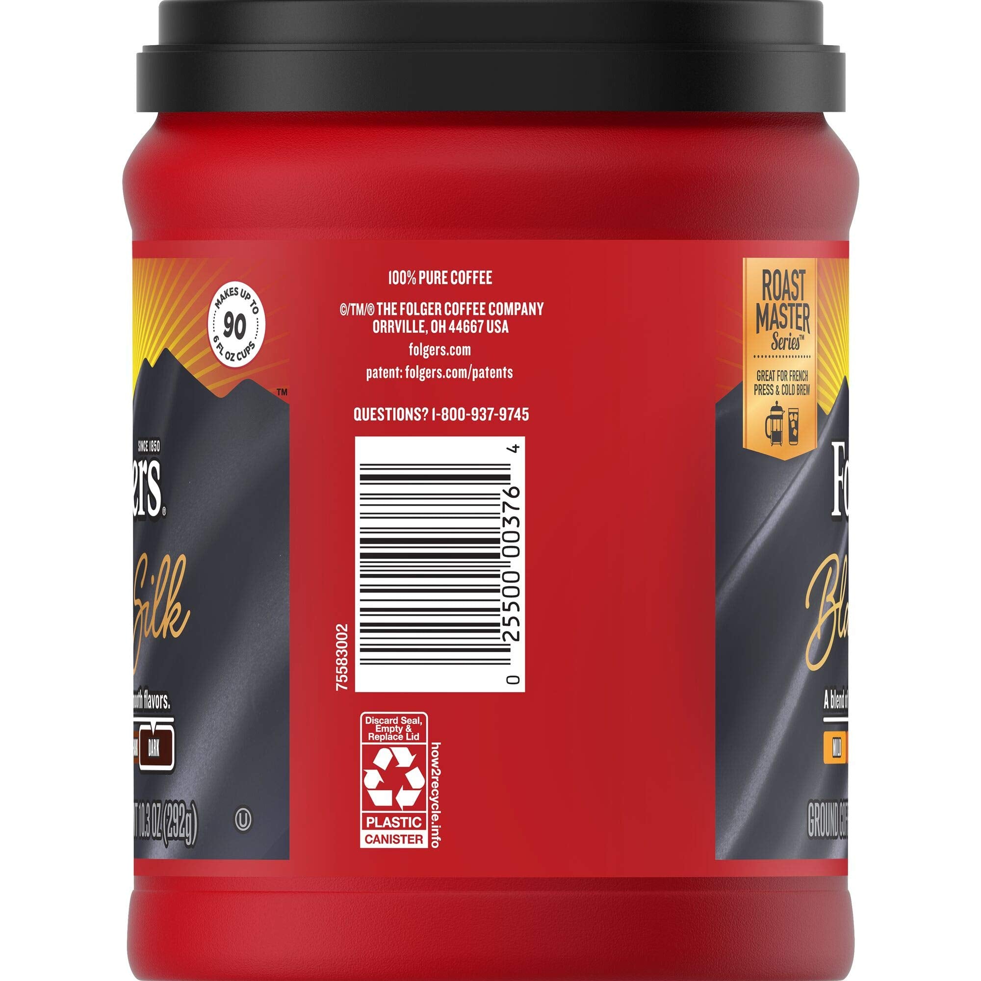 Folgers Black Silk close-up of ground texture highlighting rich roast quality