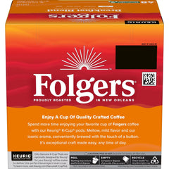 Folgers close-up of a K-Cup pod revealing texture and sealed freshness
