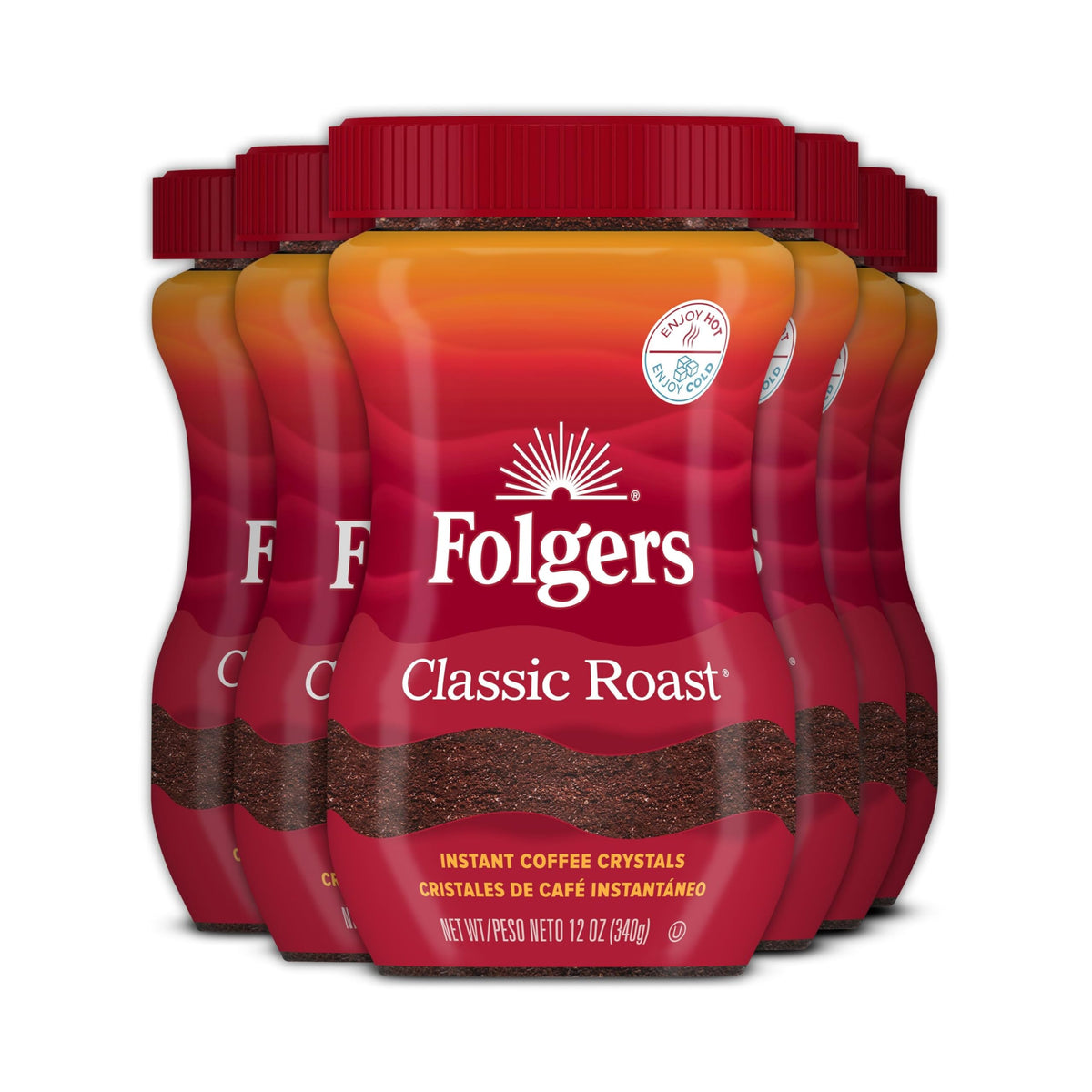 Folgers jar front view showing label and quick-identification convenience