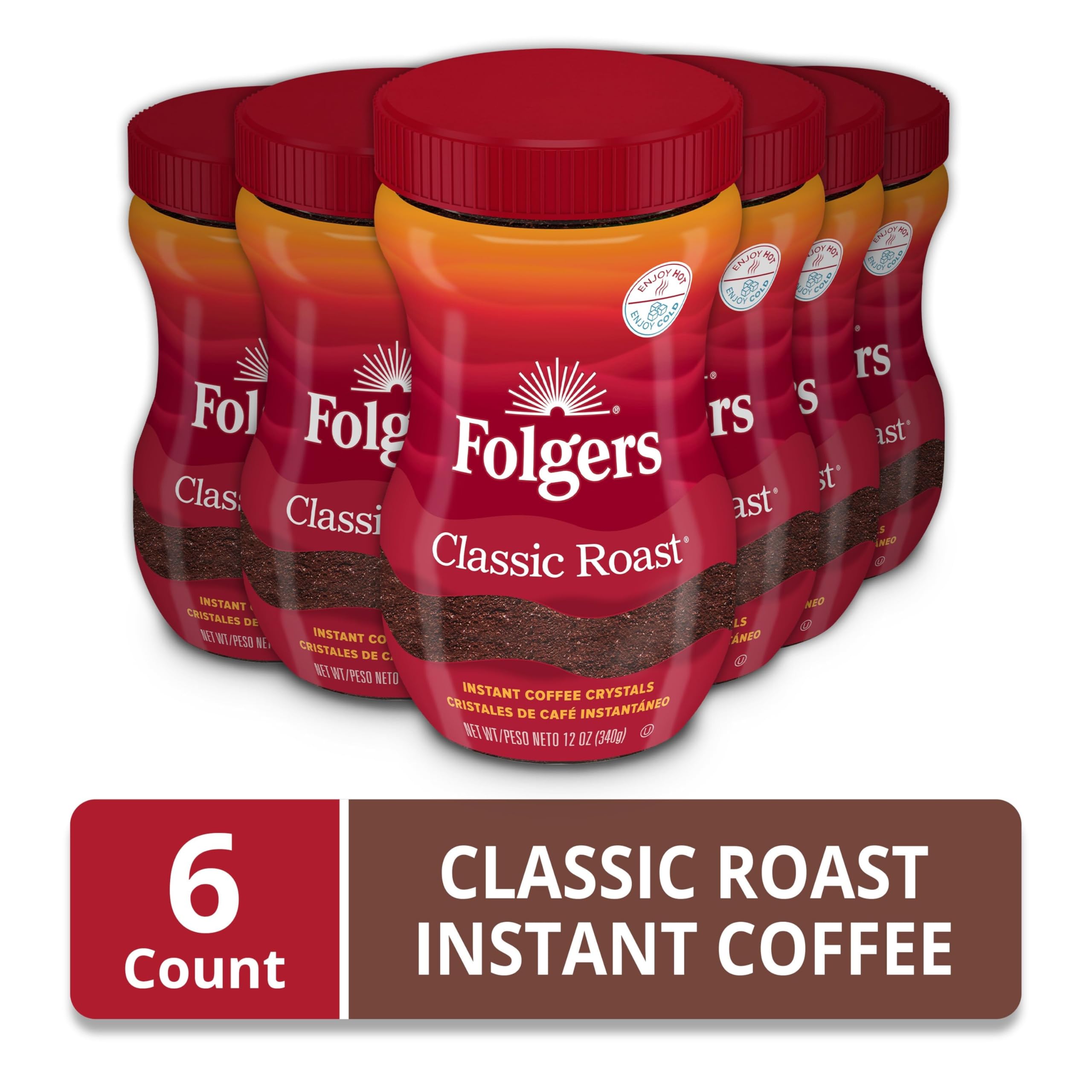 Folgers jar open displaying resealable lid for freshness retention