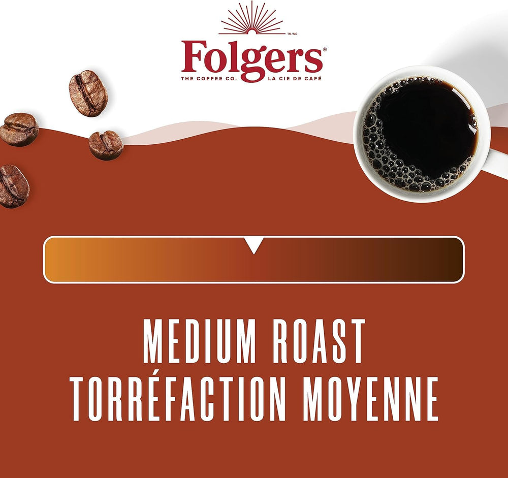 Folgers canister open lid showing resealable feature to maintain freshness