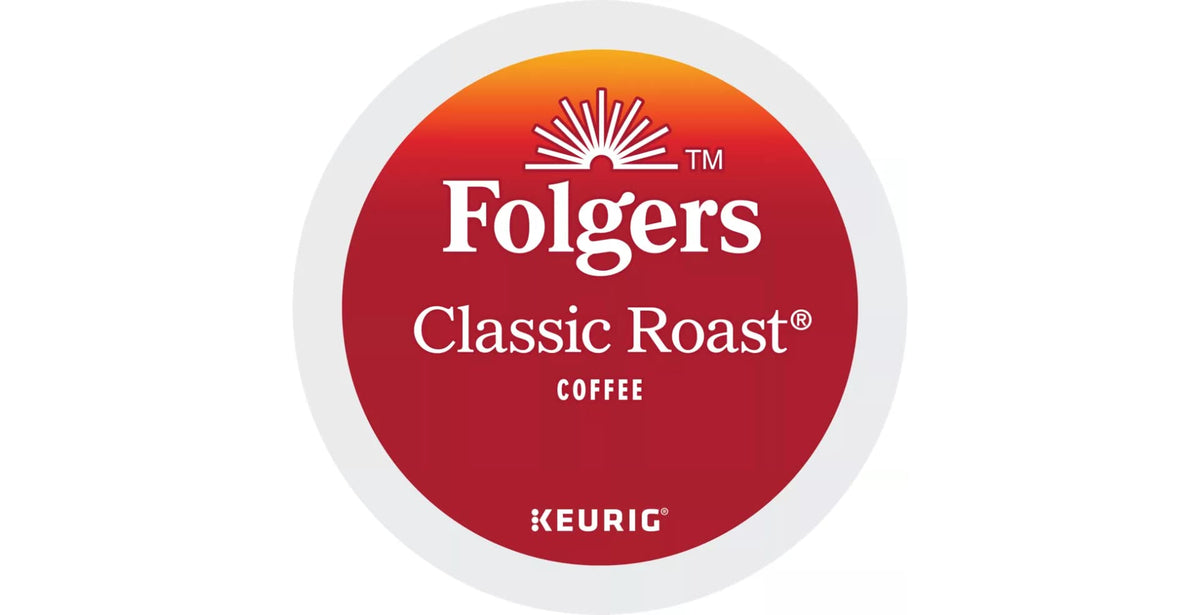 Folgers Classic Roast box front showing brand and 48-count convenience